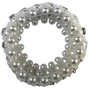 Hamag Pearl Hair Scrunchie with Beads and Crystals