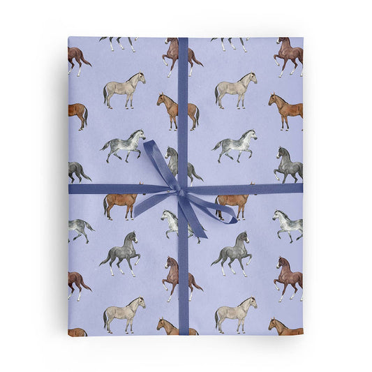 REVEL & Co. - Equus Purple Horse Folded Wrapping Paper - 2 Sheets 27x39