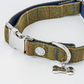 Hugo & Hudson - Tweed Metal Buckle Dog Collar - Dark Green Checked