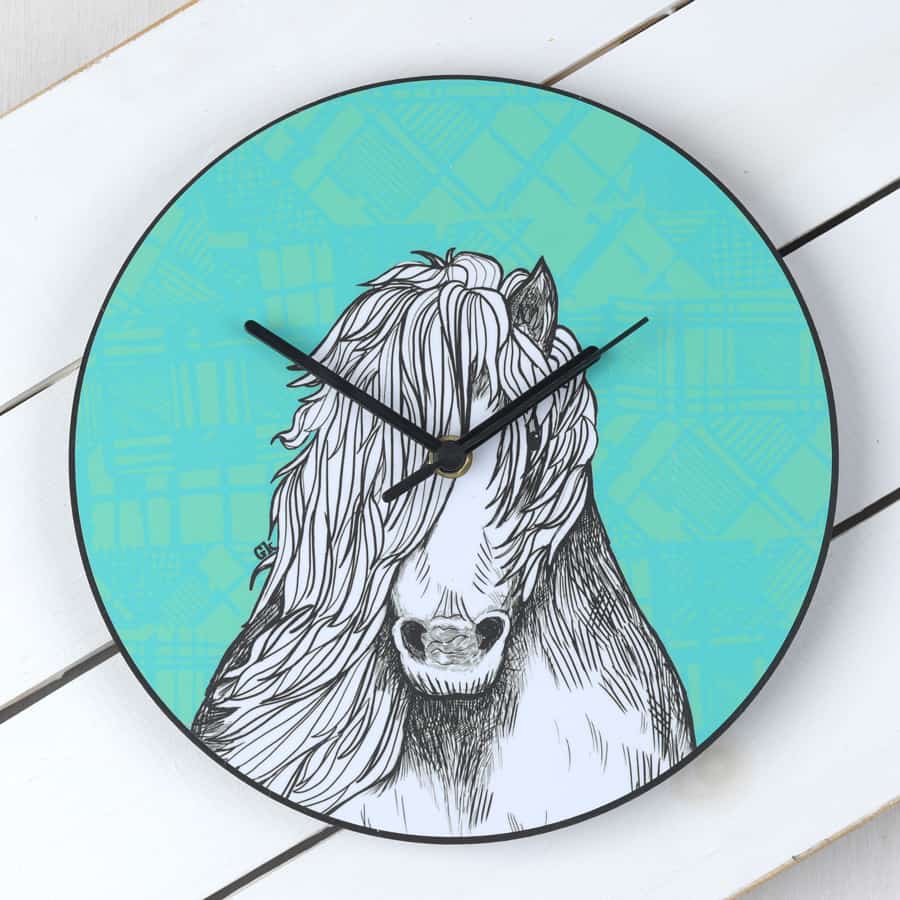 Gillian Kyle - Tartan Pony Wall Clock