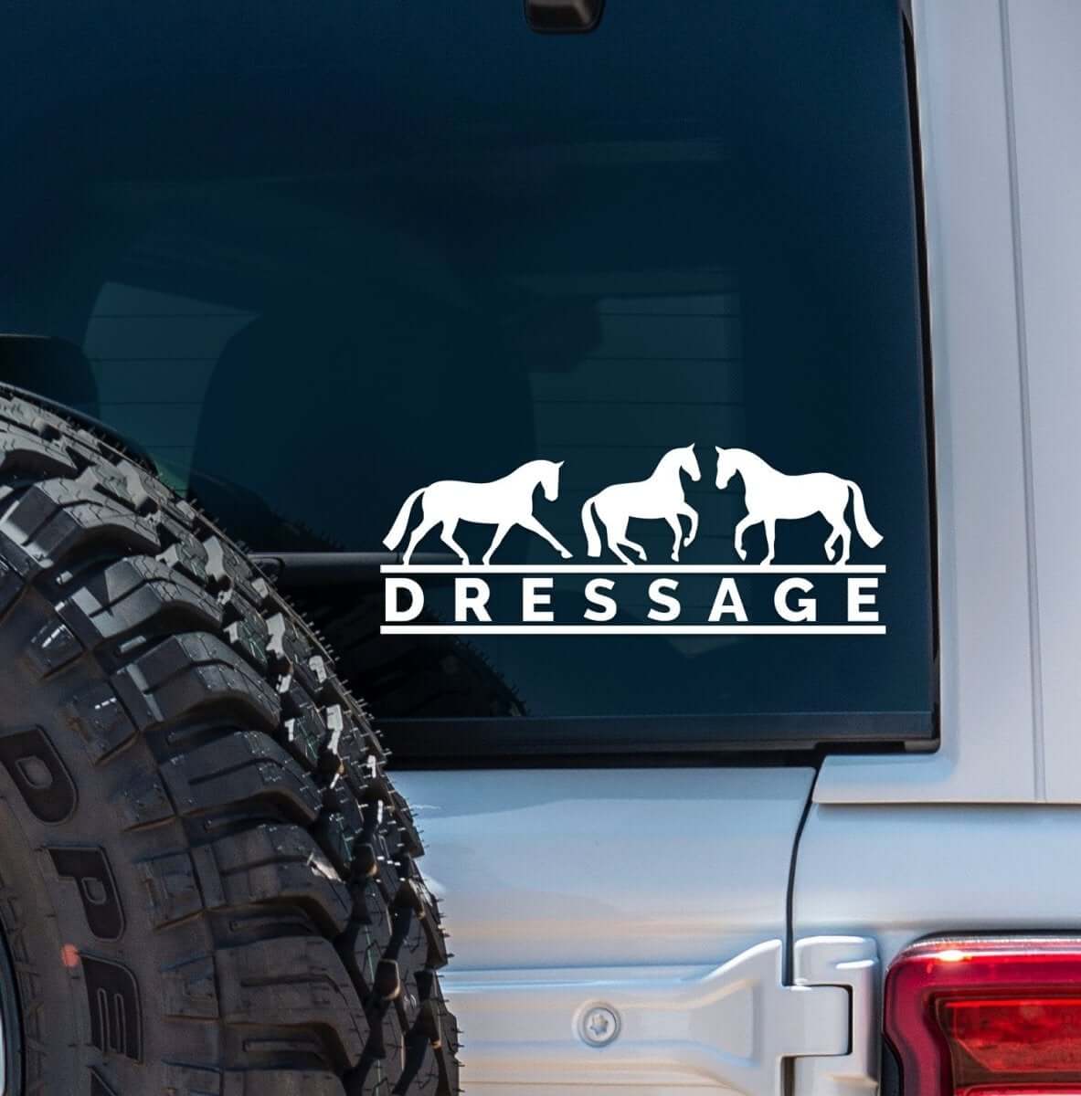 Dapplebay - Dressage - Vinyl Decal: White