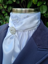 ERA Elle Stock Tie - Soft Ties with Beaded Lace Appliqué Detail and Brooch