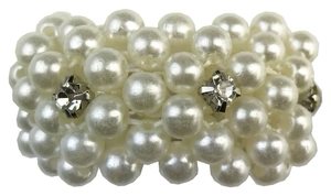 Hamag Pearl Hair Scrunchie with Crystals