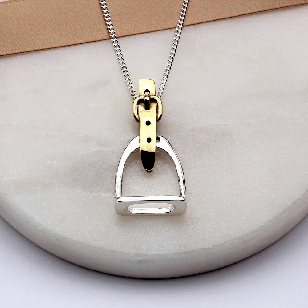 Equipage - English Saddle Stirrup Iron Sterling Silver Necklace