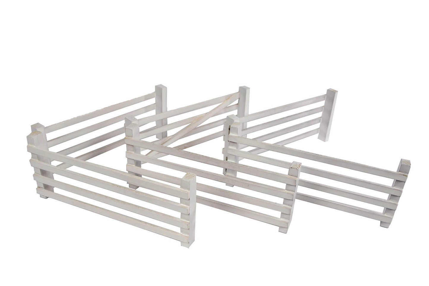 American Hobbies & Merchandising - Kids Globe 1:24 scale 3 Piece Wooden White Double Fences Set