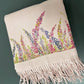 Art on Scarves - Cashmere Feel Scarf Handprinted with Heather on Dusky Pink