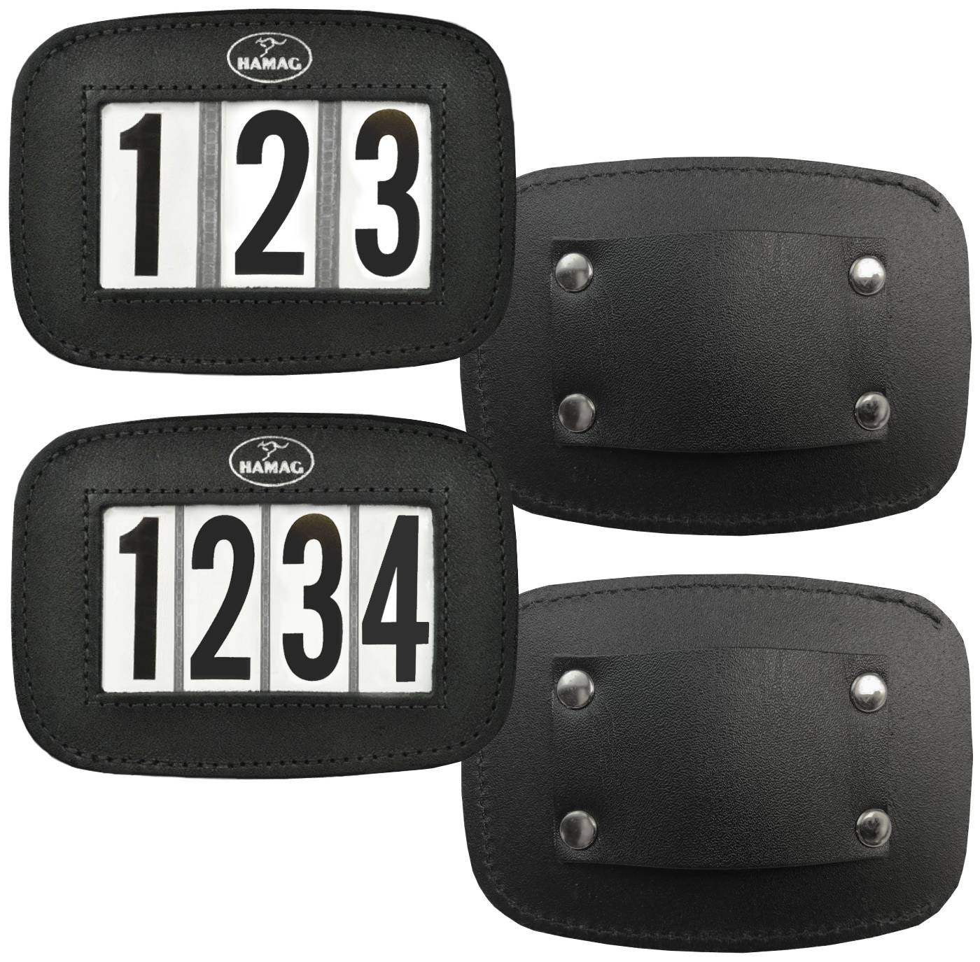 Hamag Leather Halter Number Holders (Pair)