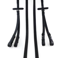 Flexible Fit Bio Grip Split Reins Black - Full Black Only