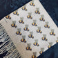 Art on Scarves - Cashmere Feel Luxury Scarf Handprinted with Bees: Cream