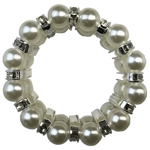 Hamag Pearl Hair Scrunchie with Diamantés - 3 Strands