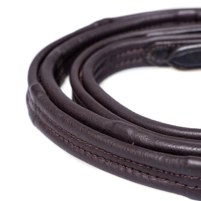 Flexible Fit Padded Leather Reins 5/8 Billets