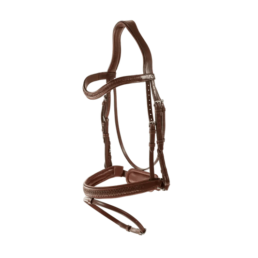 Dy'On Plaited Flash Noseband Bridle with Pull Back - New English Collection