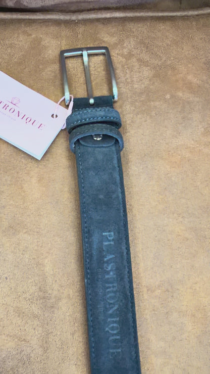Plastronique Belt Navy Suede Pink/Clear Crystal- 85cm