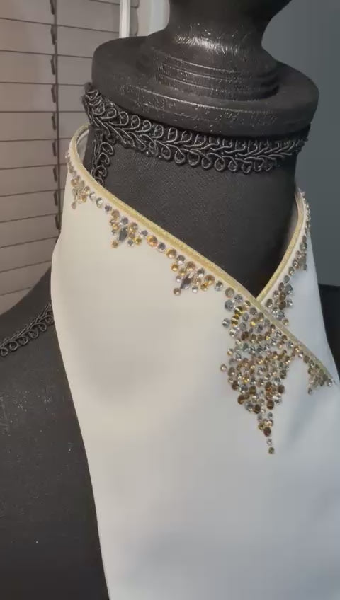 Plastronique Custom Stock Tie Glitter Gold Trim Gold/Clear Drip