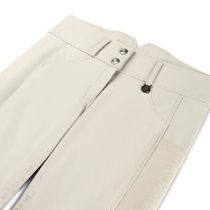 Mrs Ros Amsterdam Riding Breeches - Performance White & Beige